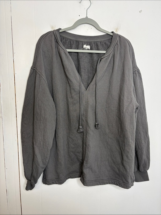 aerie Sweaters - Aerie Sweater Womens Small V Neck Gauze Sweatshirt Pullover Elevated Lounge